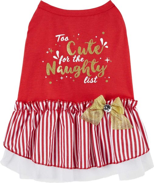 Frisco Too Cute for the Naughty List Dog & Cat Dress, Large slide 1 of 6