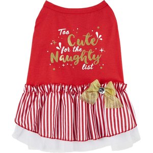 Frisco Too Cute for the Naughty List Dog & Cat Dress, Large
