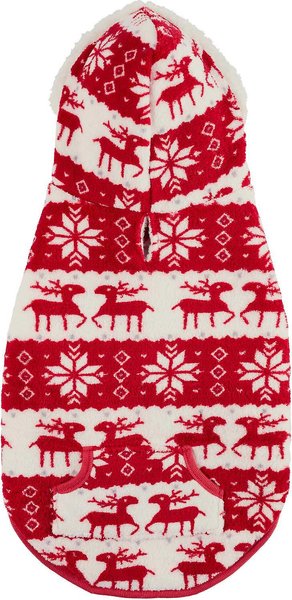Frisco Fair Isle Fleece Lined Dog & Cat Hoodie, Red, X-Small slide 1 of 8