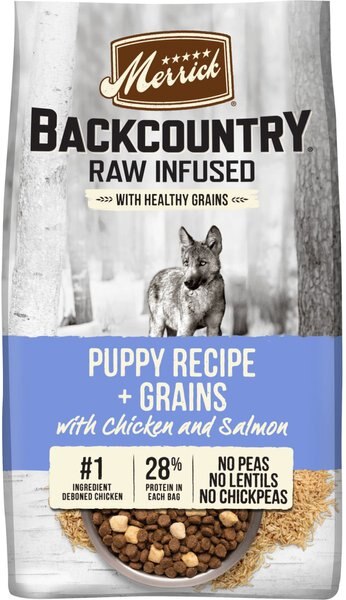 Merrick Backcountry Raw Infused Dry Puppy Food Recipe With Healthy Grains, 10-lb bag slide 1 of 9