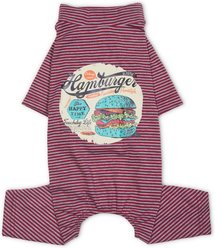 Touchdog Onesie Lightweight Breathable Printed Full Body T-Shirt Dog Pajamas, Red, Small