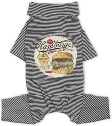 Touchdog Onesie Lightweight Breathable Printed Full Body T-Shirt Dog Pajamas, Grey, Large