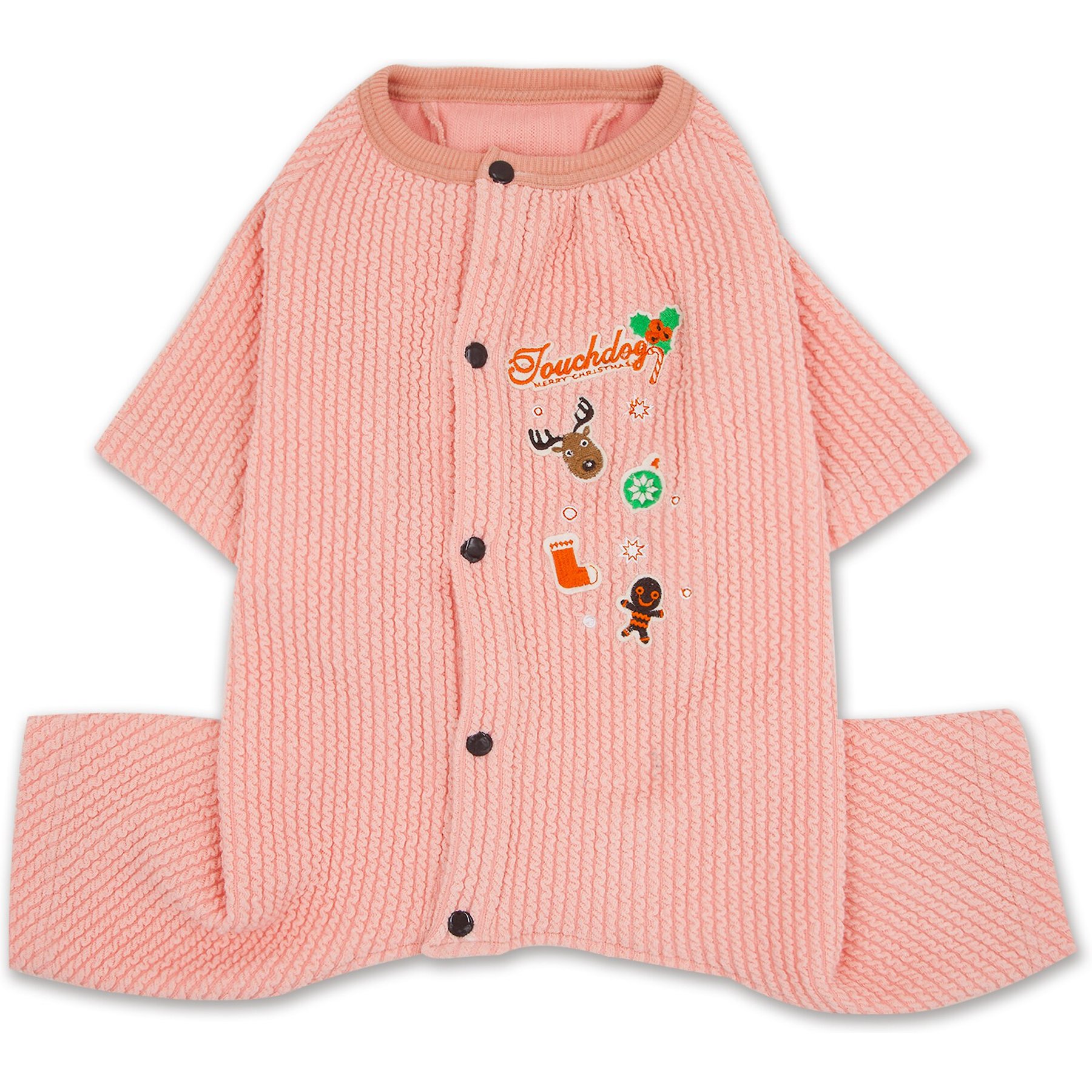 Touchdog Ciesta-Luxe Designer Full Body Thermal Jumpsuit Dog Pajamas, Pink, X-Small