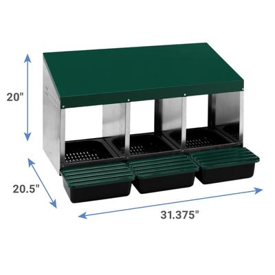 Show full view: Homestead Essentials 3 Compartment Poultry Nesting Box slide 2 of 4