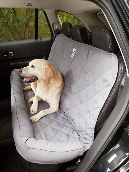 3 Dog Pet Supply Personalized Car Back Seat Protector with Bolster, Grey slide 1 of 4