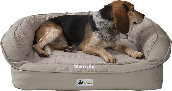 3 Dog Pet Supply EZ Wash Personalized Orthopedic Bolster Dog Bed w/Removable Cover, Sage, Small slide 1 of 5