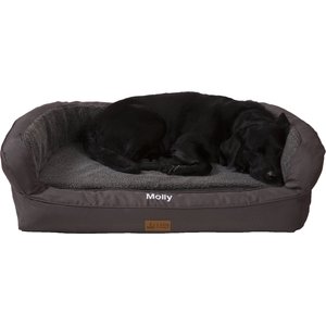 3 Dog Pet Supply EZ Wash Personalized Orthopedic Bolster Dog Bed w/Removable Cover, Slate, Medium