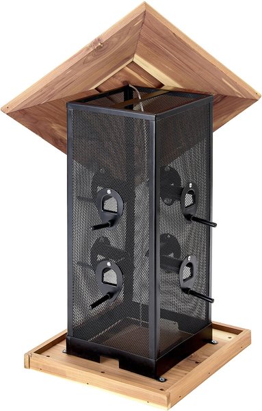 Copper Spade Cedar Hexagon Bird Feeder, Large