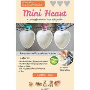 Choco Nose Mini Heart Locking Small Pet Feeding Bowl, Pink