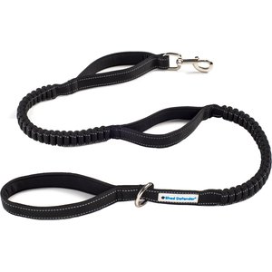 Shed Defender Triton Nylon Bungee Reflective Dog Leash, Black, 4 to 7-ft long, 1-in wide