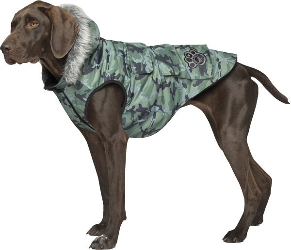 Canada Pooch Everest Explorer Faux Down Insulated Dog Jacket, Green Camo, 10 slide 1 of 4