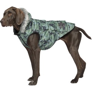 Canada Pooch Everest Explorer Faux Down Insulated Dog Jacket, Green Camo, 16