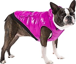 Canada Pooch Shiny North Pole Insulated Dog Puffer Vest, Pink, 12