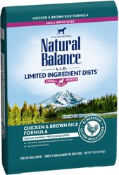 Natural Balance L.I.D. Limited Ingredient Diets Chicken & Brown Rice Formula Small Breed Bites Dry Dog Food, 12-lb bag
