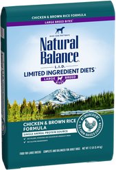 Natural Balance L.I.D. Limited Ingredient Diets Chicken & Brown Rice Formula Large Breed Bites Dry Dog Food, 12-lb bag