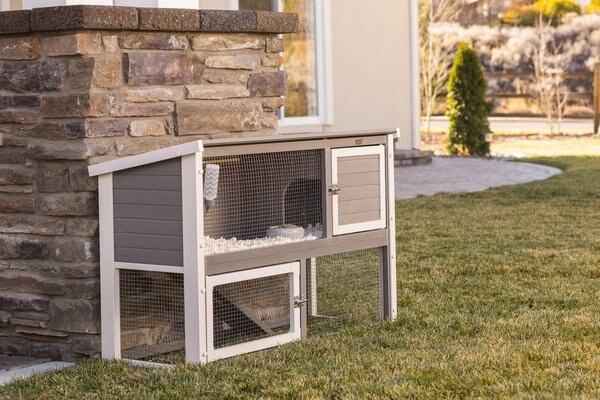 New Age Pet Columbia Rabbit Hutch, Grey