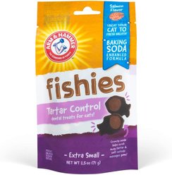 ARM & HAMMER PRODUCTS Fishies Tartar Control Extra Small Salmon Flavor Cat Dental Treats, 2.5-oz bag