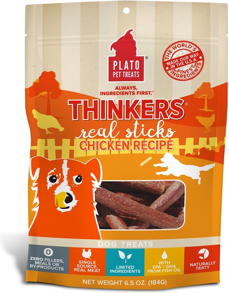 Plato Thinkers Chicken Reciepe Dog Treats, 6.5-oz bag slide 1 of 5