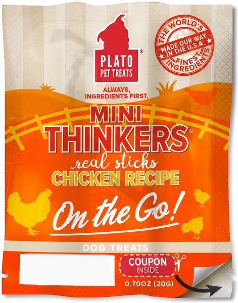 Plato Mini Thinkers Chicken Recipe Dog Treats, 0.70-oz bag slide 1 of 4