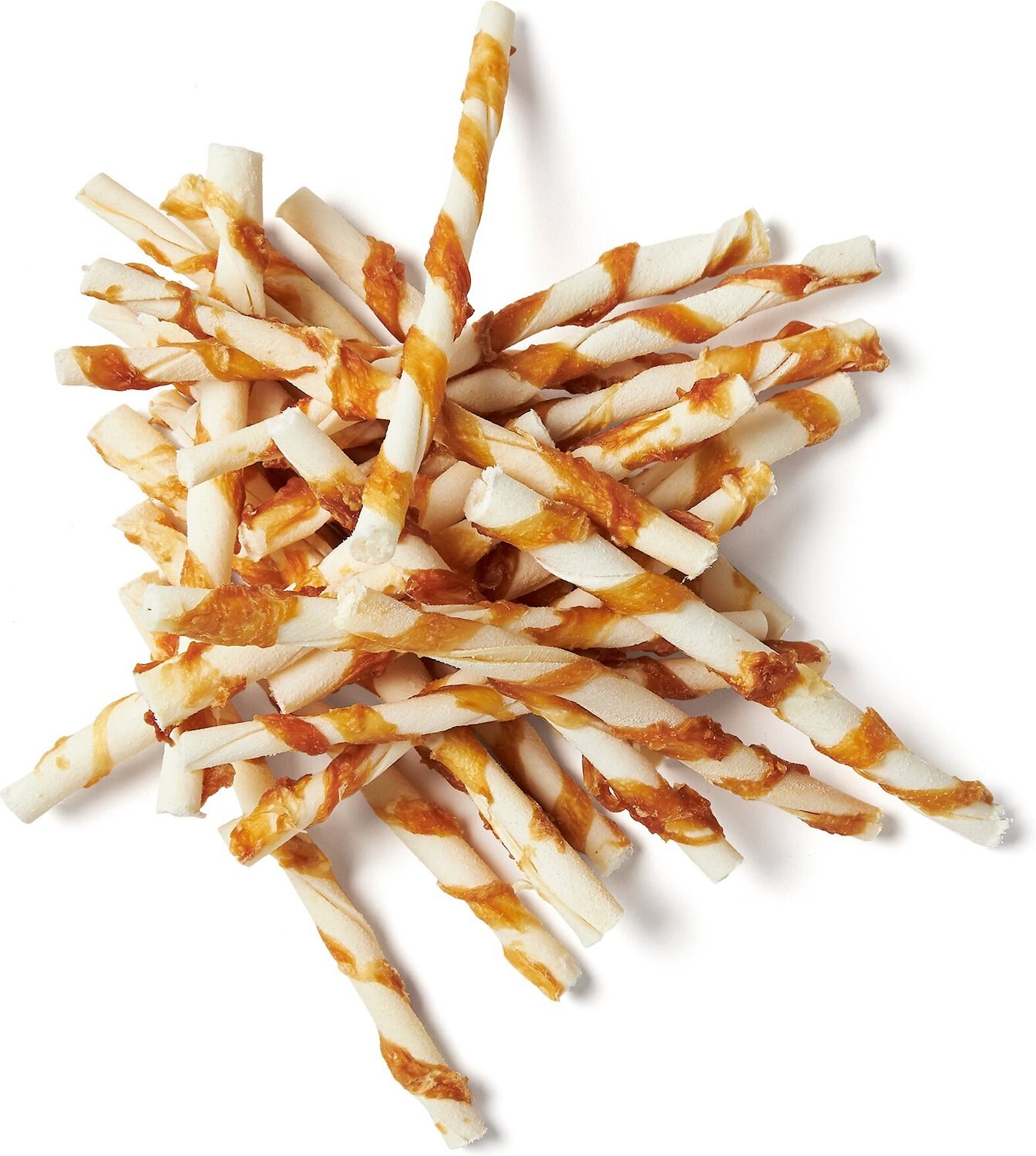 BONES & CHEWS Chicken Wrapped Rawhide Twist Dog Treats, 100 count