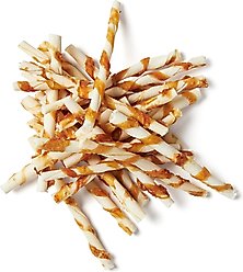 Bones & Chews Chicken Wrapped Rawhide Twist Dog Treats, 100 count