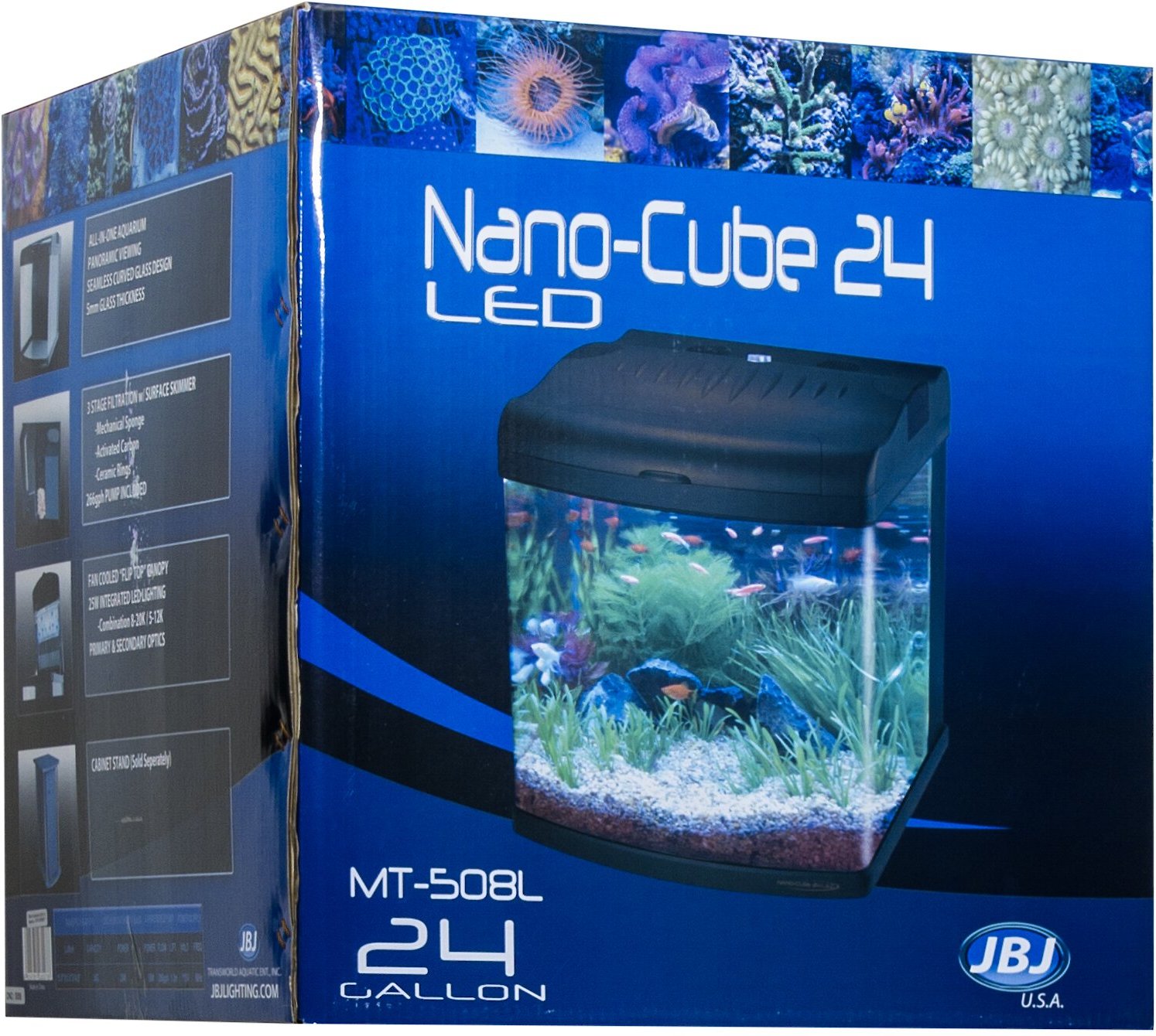 Danser haar spleet JBJ AQUARIUM Nano-Cube 24 LED Fish Aquarium, 24-gal - Chewy.com