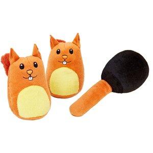 Frisco Retro Smack-a-Squirrel Hide & Seek Puzzle Plush Squeaky Dog Toy Refills, 3 count