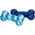Frisco Retro Denim & Swirl Bone TPR Squeaky Dog Toy, 2 count