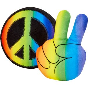 Frisco Retro Peace Sign Plush Squeaky Dog Toy