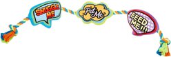Frisco Retro Plush with Rope Squeaky Comic Book Bubble Dog Toy