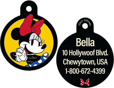 Quick-Tag Minnie Mouse Personalized Dog & Cat ID Tag, Large, Circle, slide 1 of 1