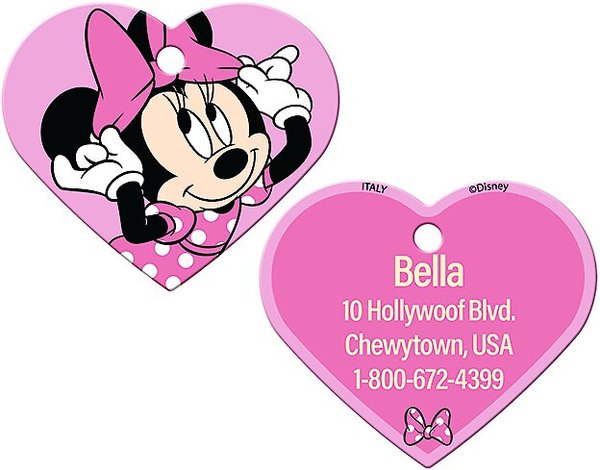 Quick-Tag Disney Minnie Mouse Personalized Dog & Cat ID Tag, Large, Heart slide 1 of 3