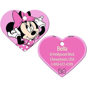Quick-Tag Disney Minnie Mouse Personalized Dog & Cat ID Tag, Large, Heart