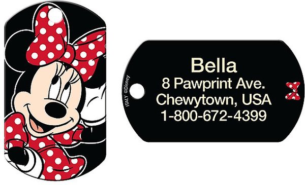 Quick-Tag Disney Minnie Mouse Personalized Dog & Cat ID Tag, Large, Military Black slide 1 of 3