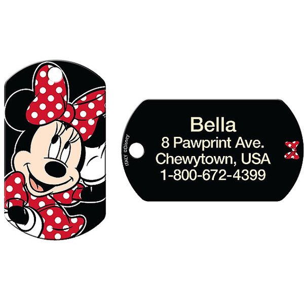 QUICKTAG Disney Minnie Mouse Personalized Dog & Cat ID Tag, Large