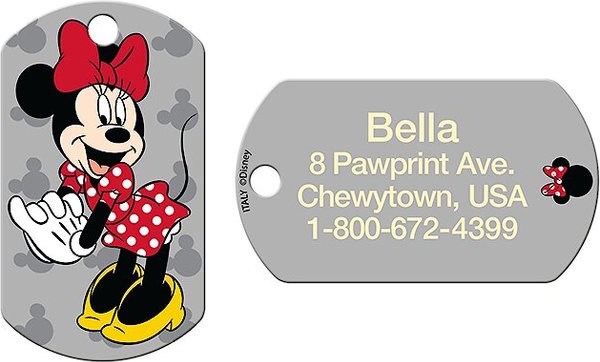 Quick-Tag Disney Minnie Mouse Personalized Dog & Cat ID Tag, Large, Military Grey slide 1 of 3
