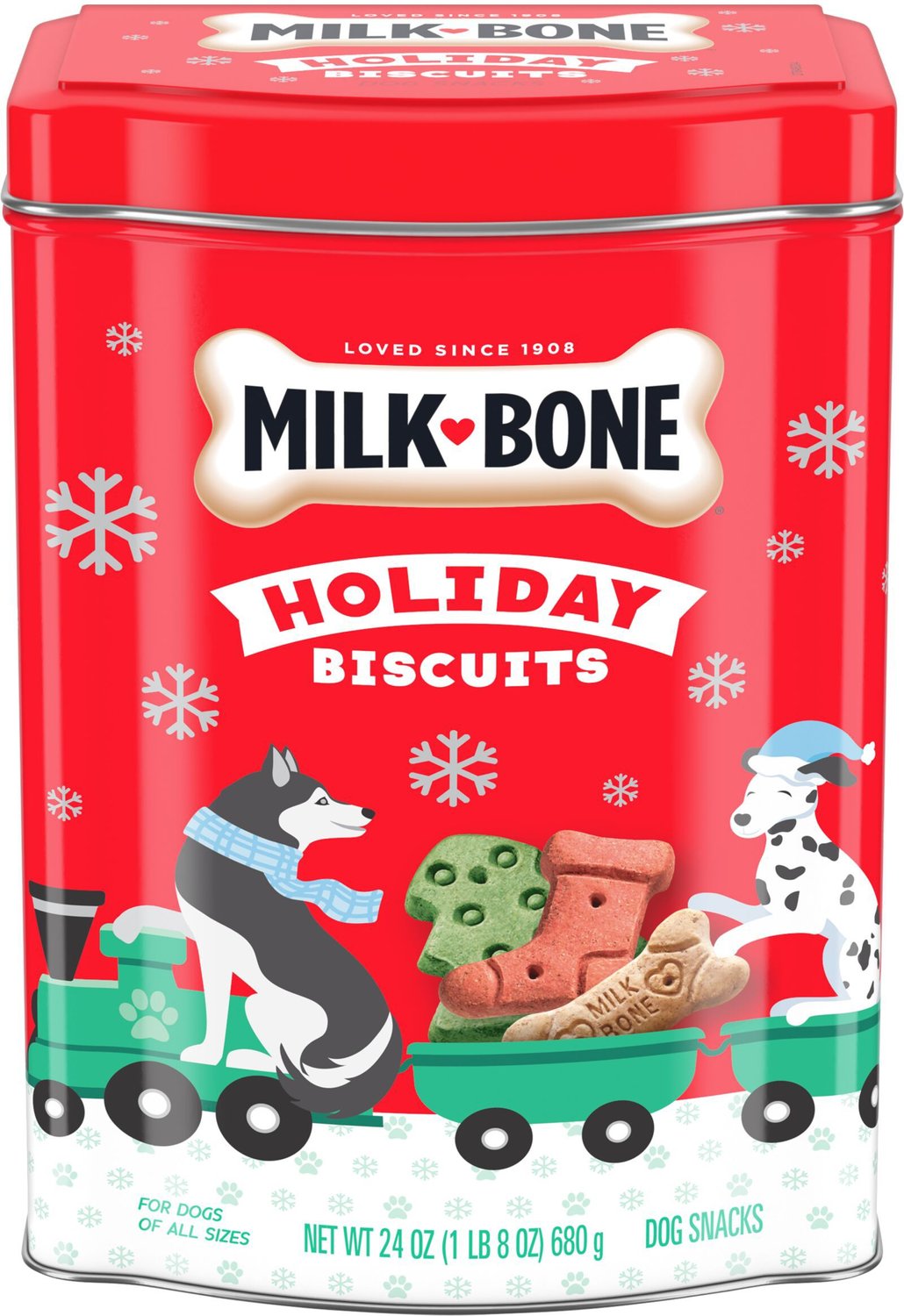 MILKBONE LimitedEdition Holiday Biscuits Dog Treats, 24oz tin