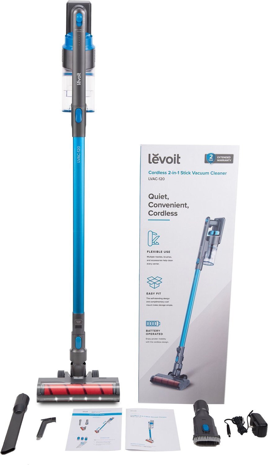 LEVOIT LVAC-120 Lightweight Cordless 2-in-1 Stick Vacuum Cleaner - Chewy.com