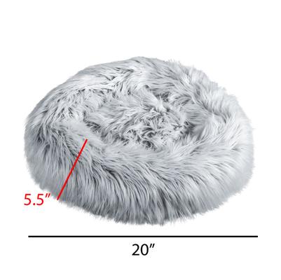 Show full view: Mau Fluffi Donut Dog & Cat Bed, White slide 3 of 5