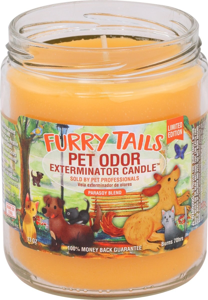 Pet Odor Exterminator Furry Tails Deodorizing Dog & Cat Candle, 13-oz jar