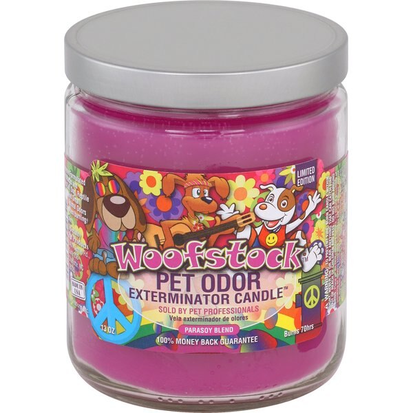 PET ODOR EXTERMINATOR Woofstock Deodorizing Dog & Cat Candle, 13oz jar