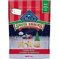 Blue Buffalo Holiday Santa Snacks Oatmeal & Cinnamon Crunchy Dog Treats, 11-oz bag