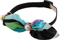 Necoichi Chirimen Elegant Ascot Breakaway Cat Collar with Bell, Blue, 8.2 to 13.7-in neck, 2/5-in wide slide 2 of 9