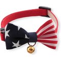 Necoichi My Cat For President Cotton Breakaway Cat Collar with Bell, 8.2 to 13.7-in neck, 2/5-in wide