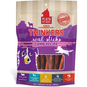 Plato Thinkers Real Sticks Lamb Recipe Dog Treats, 10-oz bag