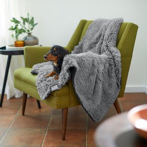 Frisco Eyelash Cat & Dog Blanket, Smoky Gray, Large