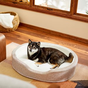 Frisco Bolster Cat & Dog Bed, Brown, Large