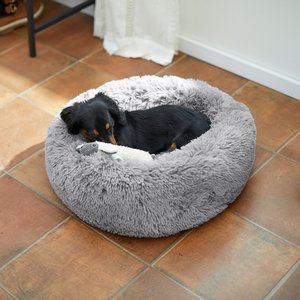 Frisco Eyelash Cat & Dog Bolster Bed, Smoky Gray, Small