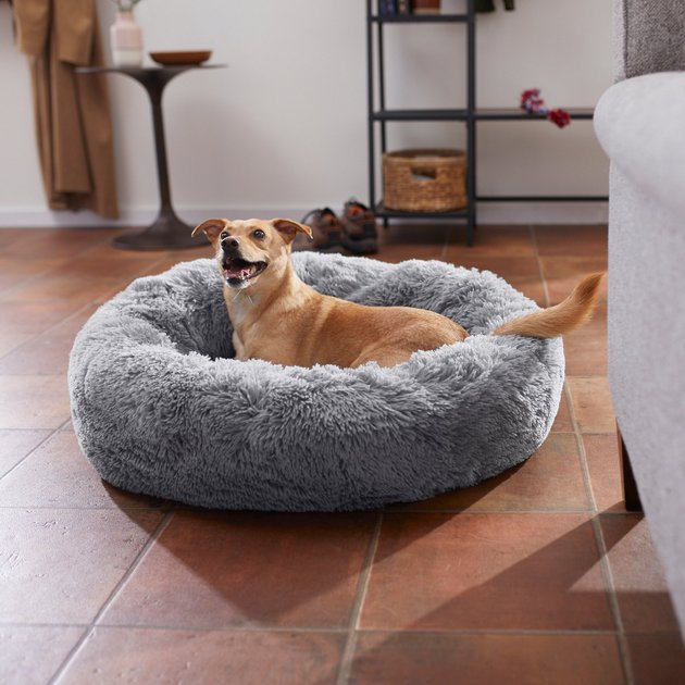 FRISCO Eyelash Cat & Dog Bolster Bed, Smoky Gray, Medium