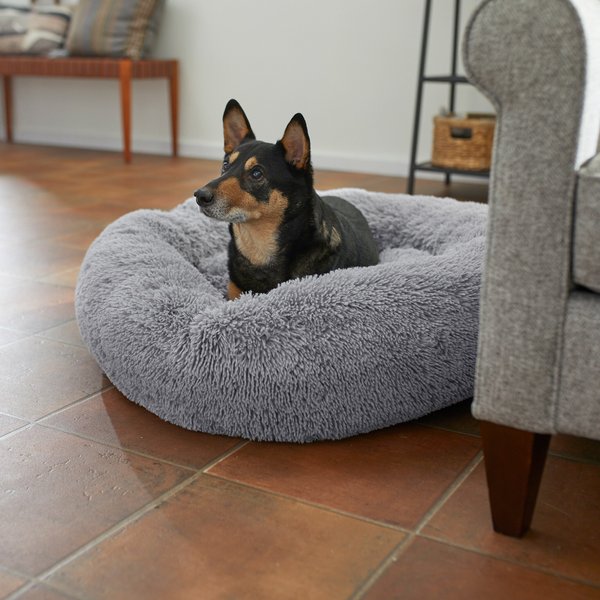 Frisco Eyelash Cat & Dog Bolster Bed, Smoky Gray, Large slide 1 of 7